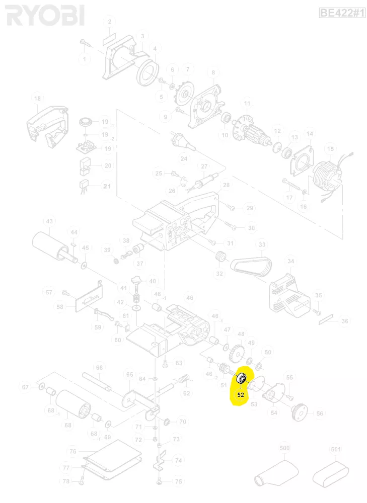 Roulement à bille 6200LLB réf. 5131001236 Ryobi